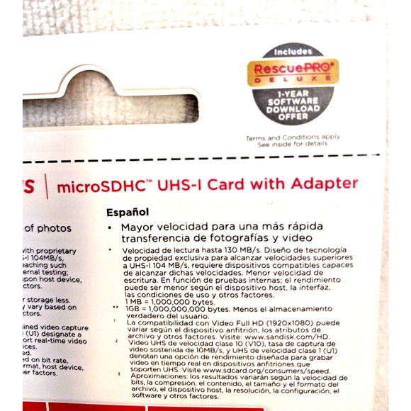 2 New! SanDisk Ultra Plus Speed 130, microSDHC UHS-1 Card w Adapter - Picture 10 of 10